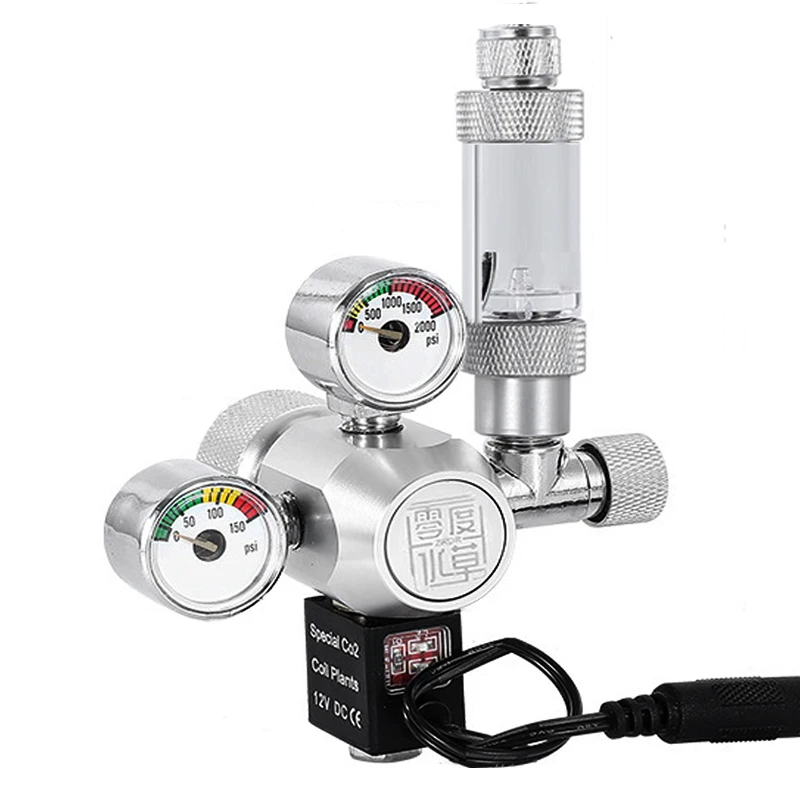 Aquarium CO2 regulator,With check valve Bubble counter Solenoid valve Control system kit Aquarium CO2 pressure reducing valve