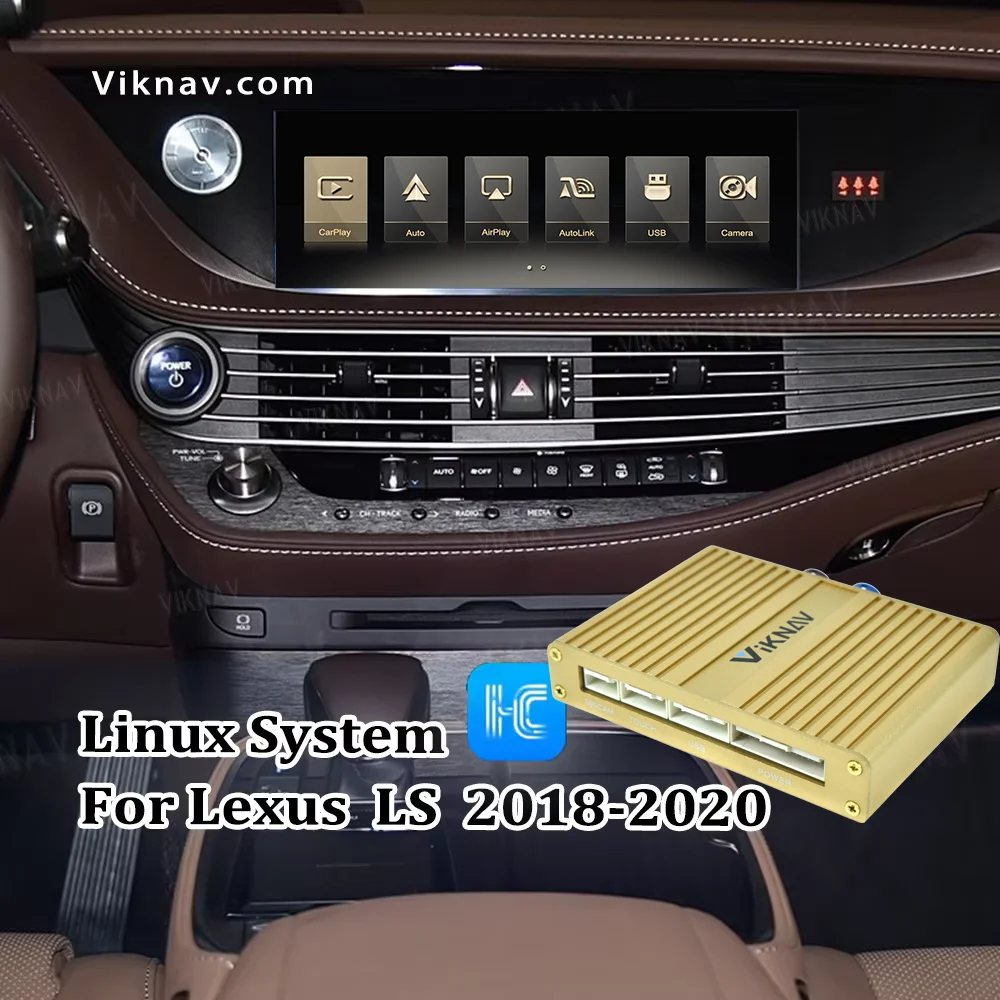 Sistema Linux Viknav para Lexus LS 2018 -2020, pantalla inalámbrica Apple CarPlay Android Auto