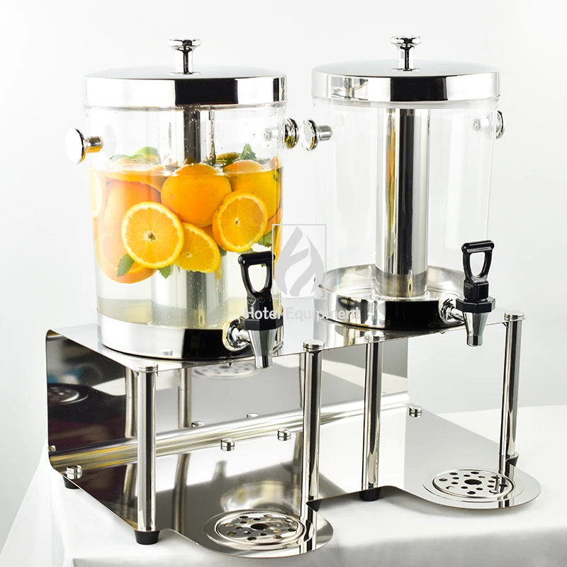 2 tanks Factory direct stock stainless steel restaurant buffet juice dispenser cooling machine cold drink beverage