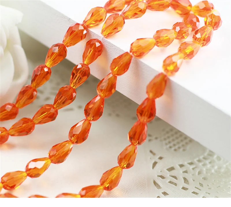60/70PCS 8/10mm Kristall Tropfen Form Perlen für Schmuck Machen Waterdrop AB Glas Perlen lose Schmuck Perlen DIY Armbänder – Detail 20