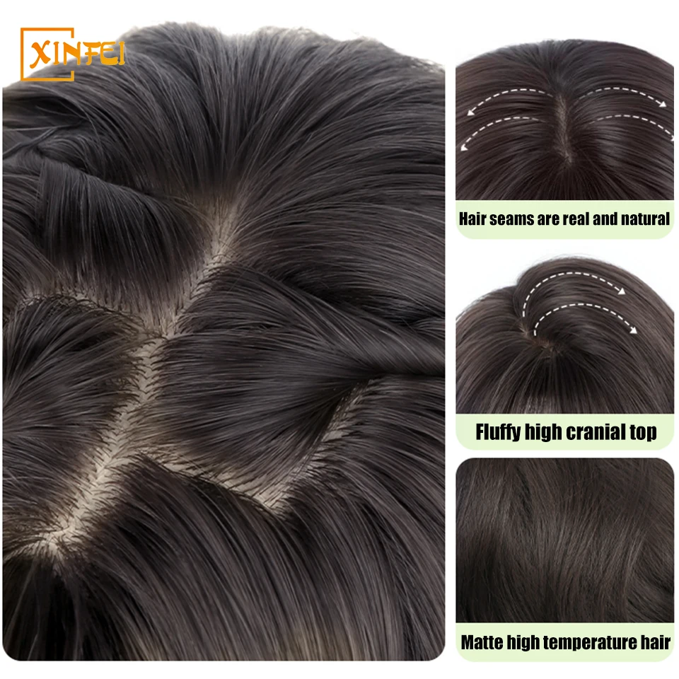 High Temperature Synthetic Wig Female Fluffy Clavicle Hair Age Reduction Bobo Head Short Hair Daily Wear Adjustable Full Top Wig