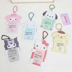 Sanrios Idol Photocard Holder Kpop Cute Anime Pochacco Melody ID Card Holder HelloKittys Work Name Tag Bus Card Holders Keychain