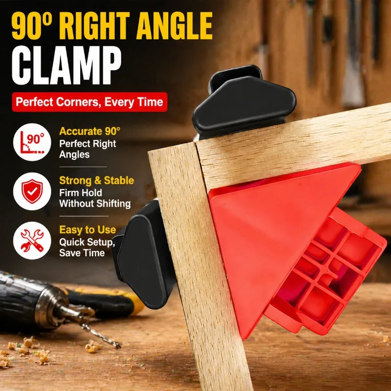 

Woodworking Right Angle Clamp 90 Degree Positioning Locator Drilling Mounting Frame Picture Holder Fixture Fixing Hardware Tool