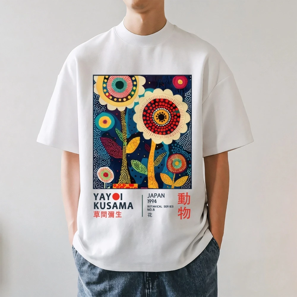 Yayoi Kusama T-shirt Japanese Artist Pop Art Polka Dot Pumpkin Infinity Mirrors Crewneck Casual Streetwear Y2k 2026 Summer Tees