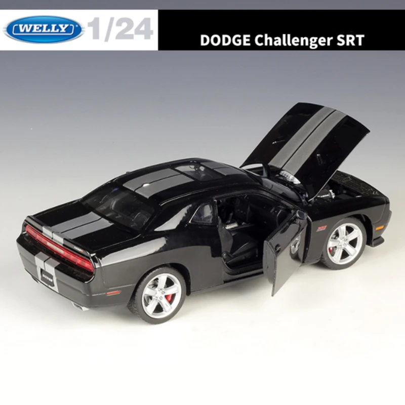 سيارة رياضية طراز WELLY-DODGE تشالينجر SRT 2012 ، لعبة معدنية ، لعبة سباق العضلات ، هدايا التجميع ، 1:24