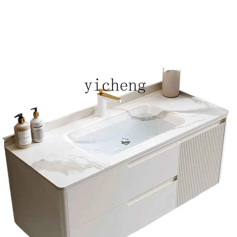 ZZ Stainless Steel Bathroom Cabinet Hot Bending Integrated Basin Wash Table Hand Wash Basin