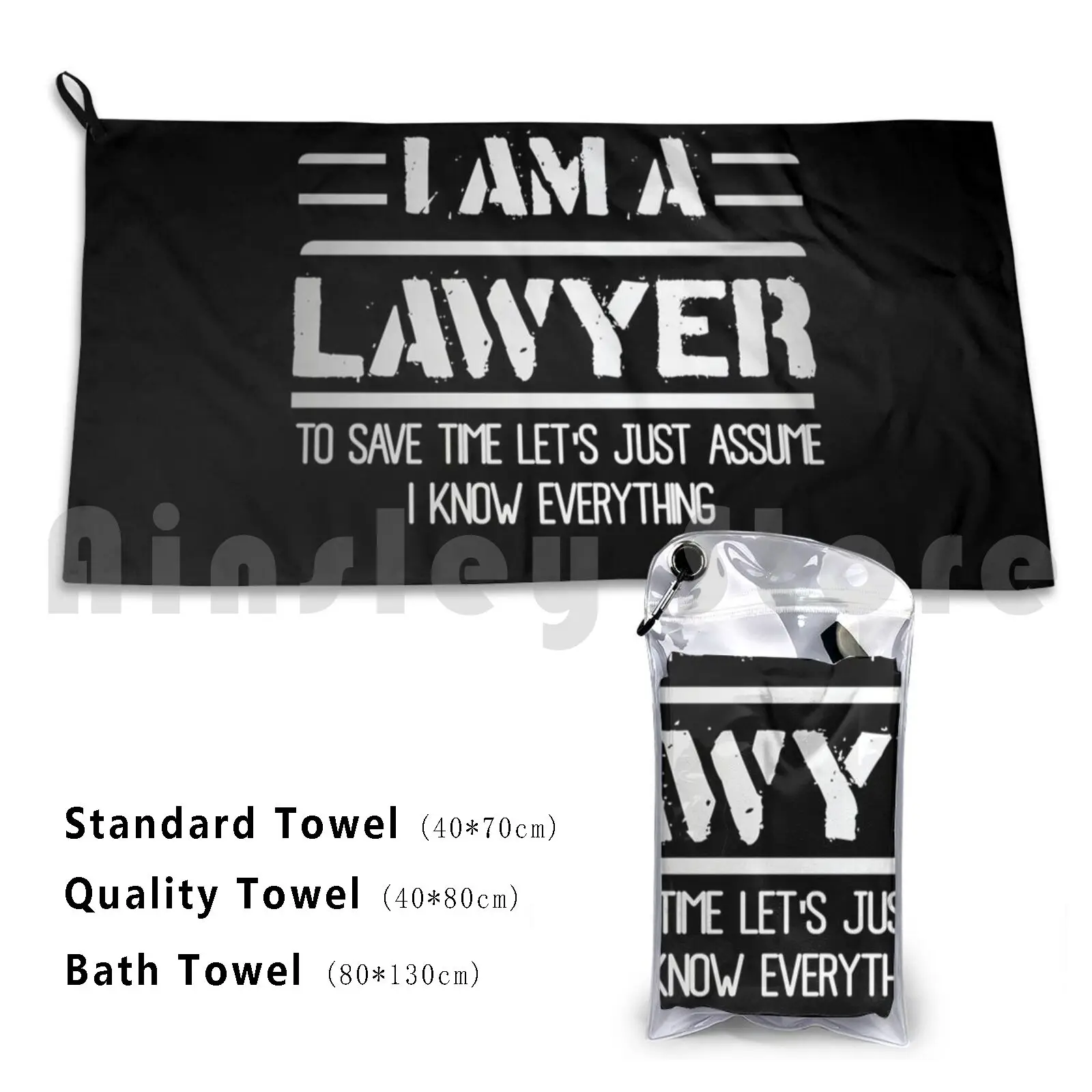 Je suis un avocat, je sais tout, serviette de bain personnalisée, je suis un avocat, je sais tout, cadeau d'avocat