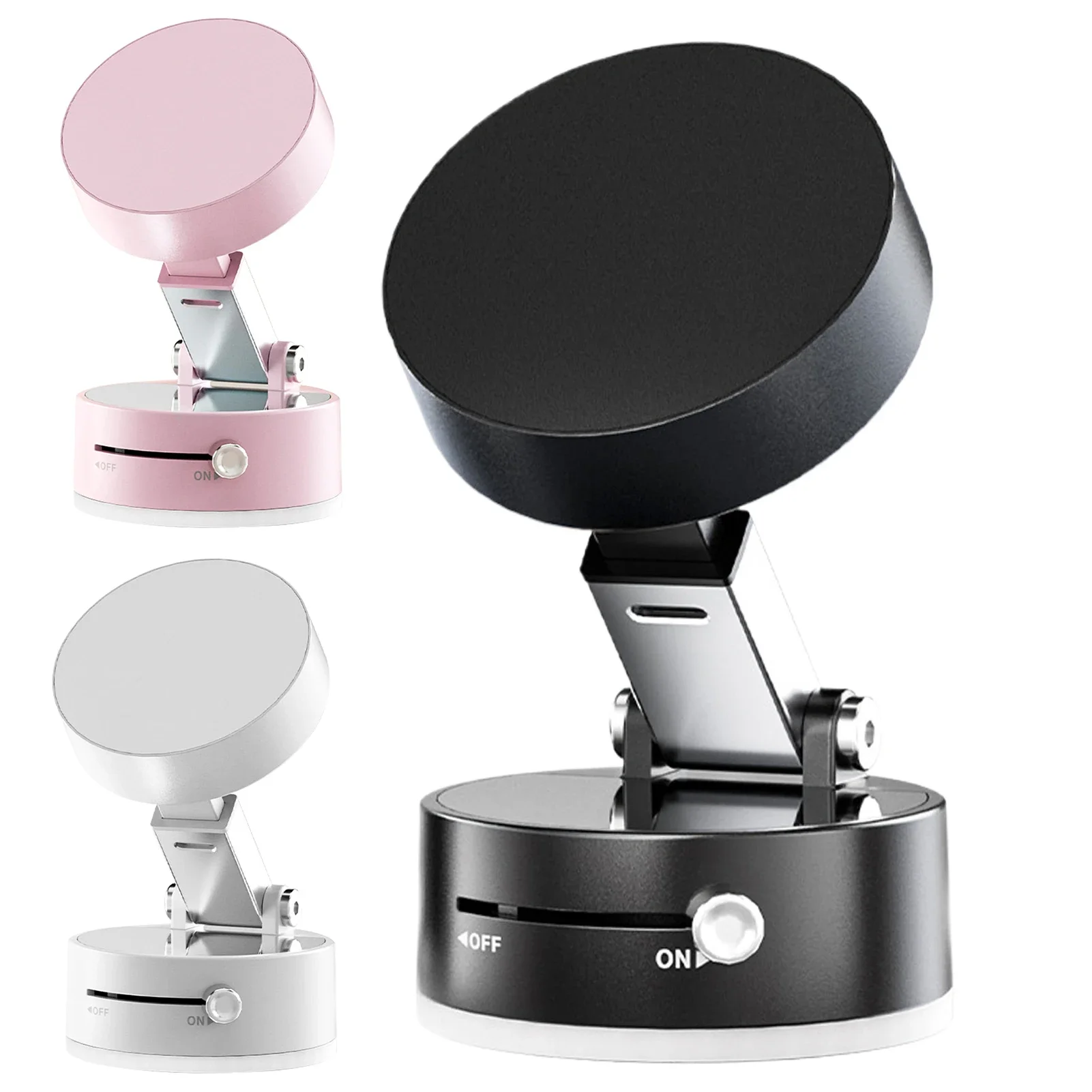 

Magnetic Car Phone Holder Vacuum Suction Cup Phone Holder Double-Sided Magnetic Phone Bracket For Car Interior Accessories