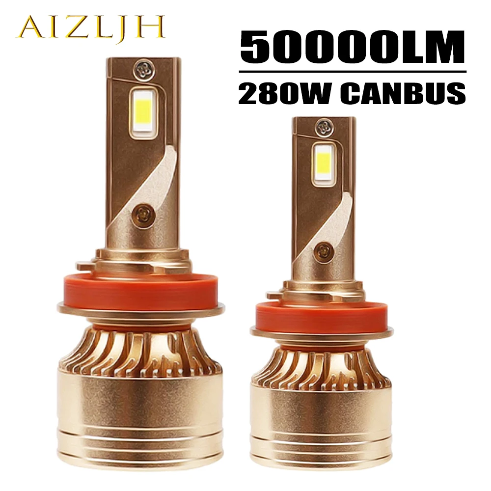 

High Power 280W Hot Selling CSP LED Headlights H4 H7H11 9005 HB3 H1 9006 HB4 Automotive Fog Lights 12V 50000LM 6000K