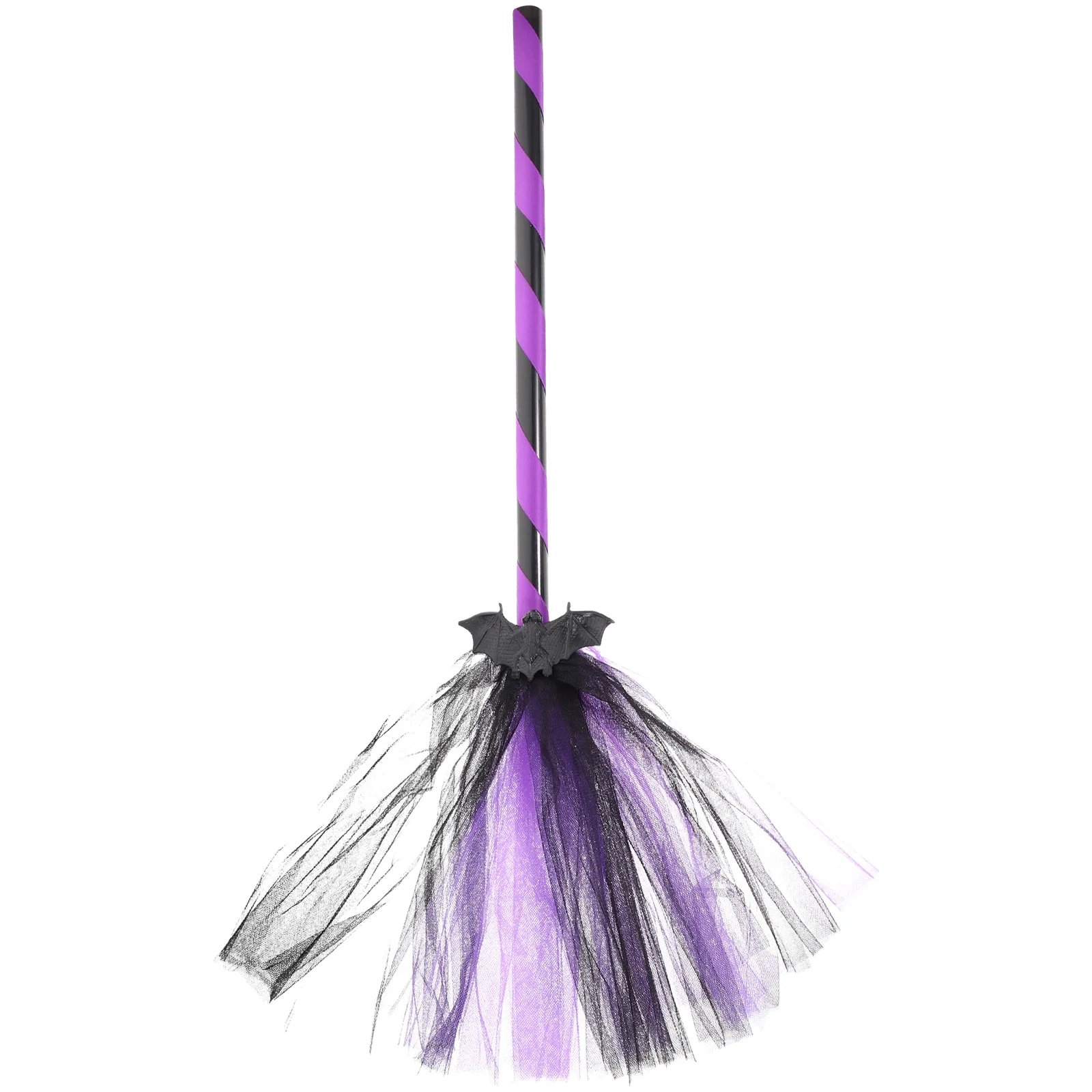 

1pc Halloween Broom Decor Lightweight Portable Plastic Bat Besom without Burrs Funny Cosplay Props for Halloween Party Gifts