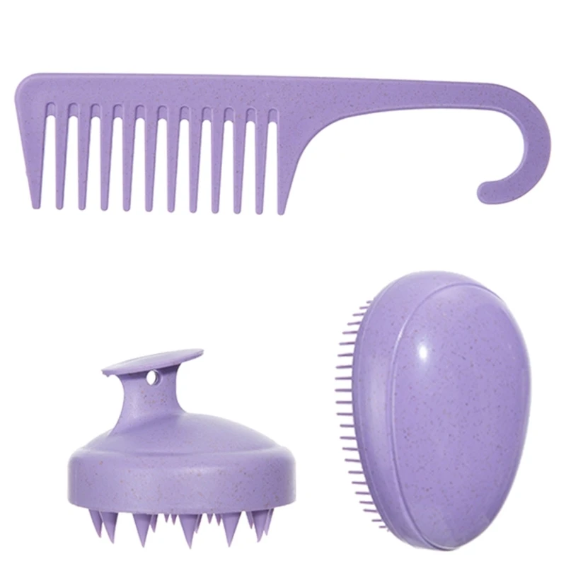 3 Chiếc Massage Da Đầu Dầu Gội Chải Trứng Hình Tròn Lược Làm Tóc Tóc 918D