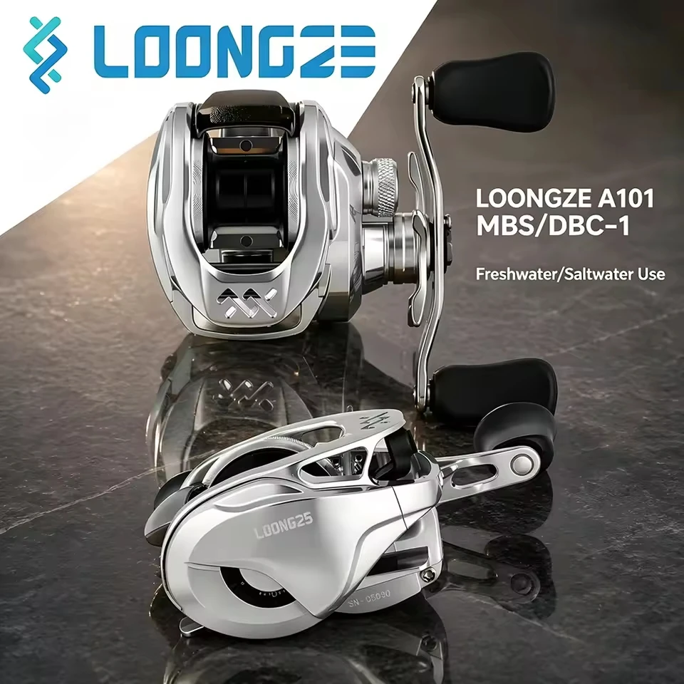 

Катушка для бейткастинга LOONGZE Airlite Low-profile A101DBC-1/MBS CNC, цельнометаллическая, компактная, BFS, с электромагнитной/магнитной тормозной системой