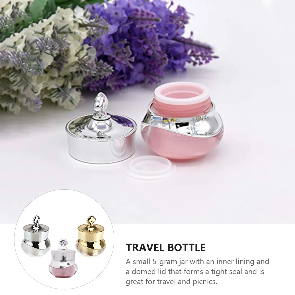 

3pcs Face Empty Jars 5G Travel Size Leak Proof Containers For Eye Cream Lipstick Nail Polish Sample Storage Crown