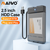 MAIWO 2.5 Inch HDD Enclosure SATA to USB 3.0 Type-C External Hard Drive Case 5Gbps Speed SATA SSD HDD Case 6TB Storage Box