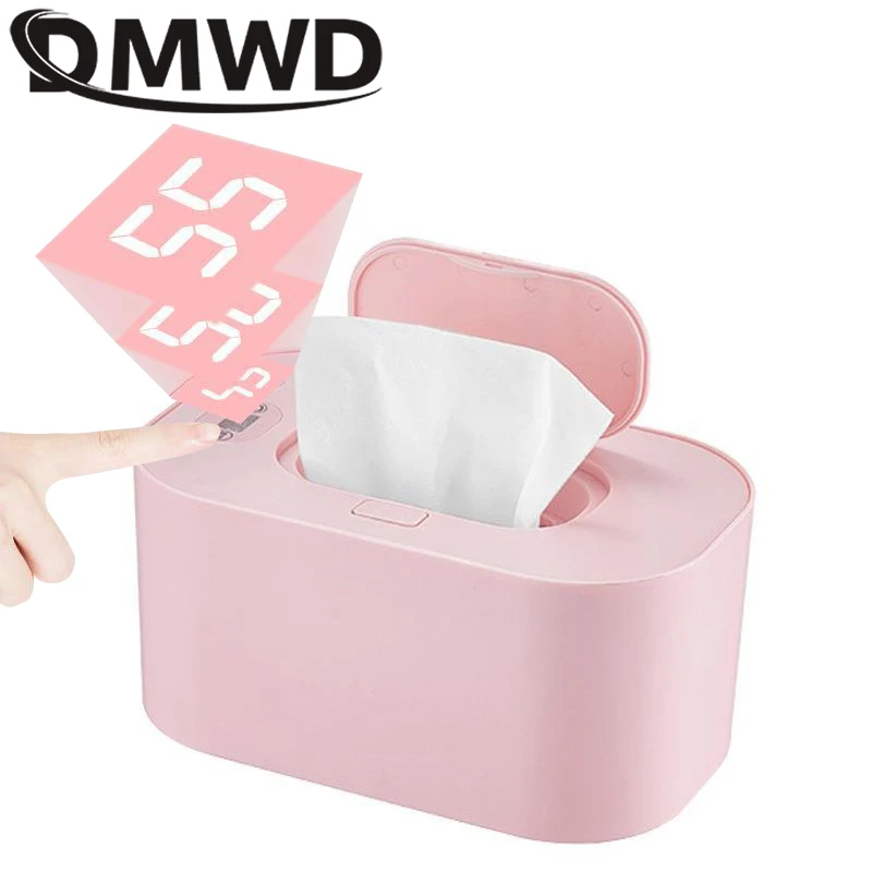 DMWD USB Baby Wipe Warmer Heater Wet Towel Dispenser Napkin Heating Box Home Car Use Wipe Warmer Case Disinfecting Wipes