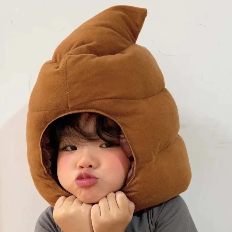 Cute and Funny Brown Poop Hat with Poop Head Cover Carnival Stage Performance Decoration Props