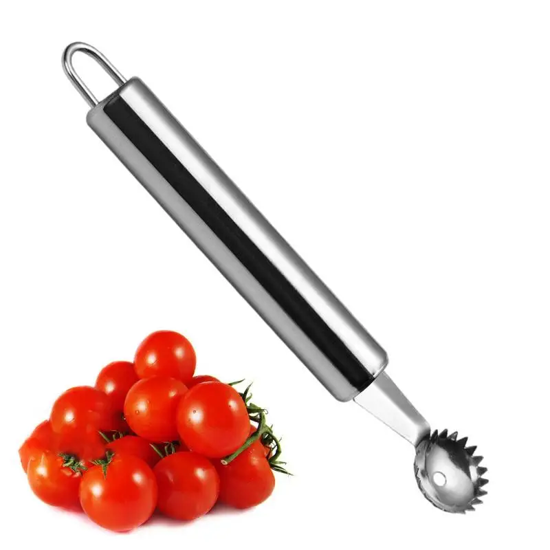 Tomato Corer Remover Stainless Steel Strawberry Huller Fruit Leaf Knife Stem Remover Vegetable Fruit Stem Remover Kitchen Gadget