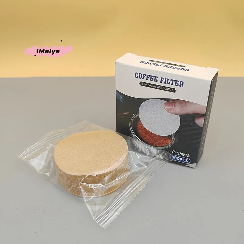 Picture 6: 100 Sheets round Coffee Filter Paper for Espresso Machines 51/53/58mm Portafilter Basket Compatible with Moka Pots