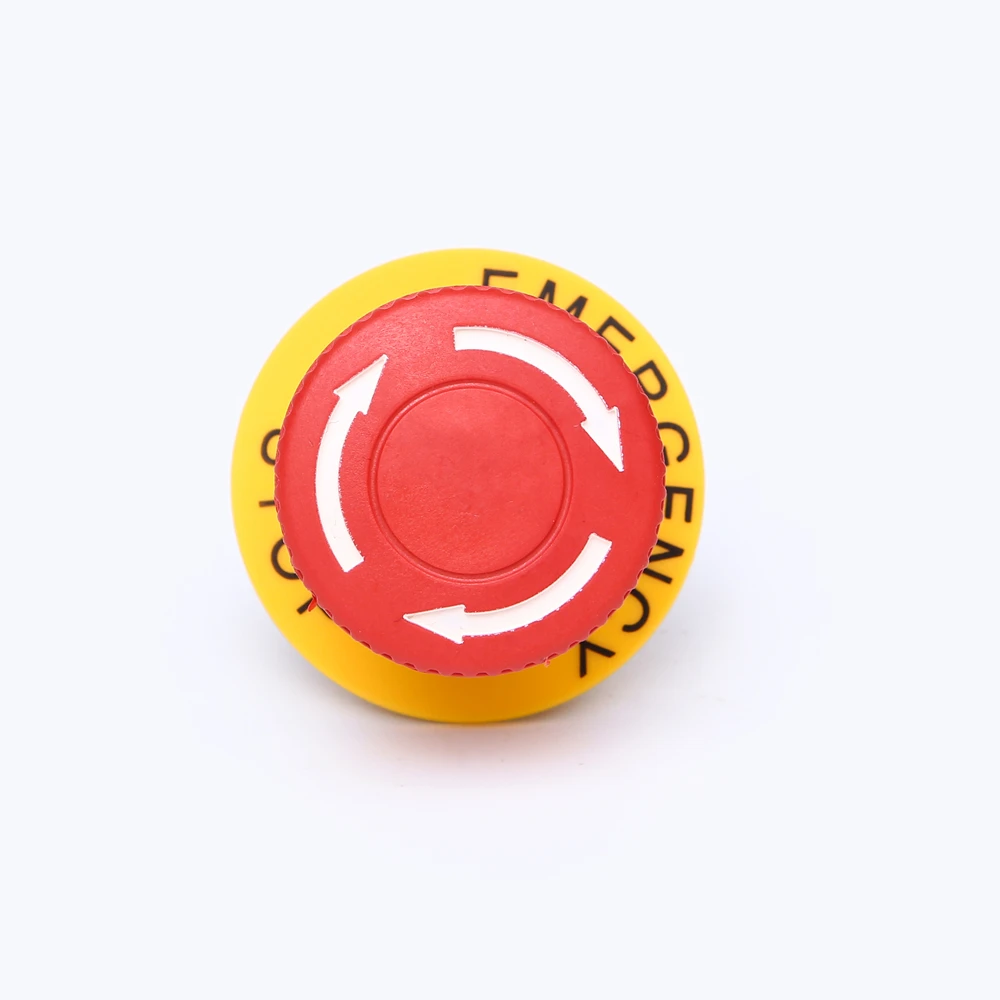 ELEWIND  22mm Plastic 3 PIN terminal Round head Red color emergency stop switch ( PB223WY-11TS/R/IP65 With warning circle )