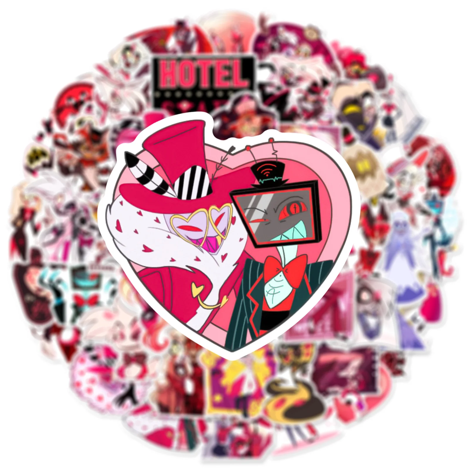 ملصقات كرتونية Helluva Boss ، ملصقات فندق Hazbin ، مقاومة للماء من كلوريد البولي فينيل ، حقيبة ، لاب توب ، خوذة ، دفتر ملاحظات ، تصنعه بنفسك ، ألعاب جرافيتي ، 56 *