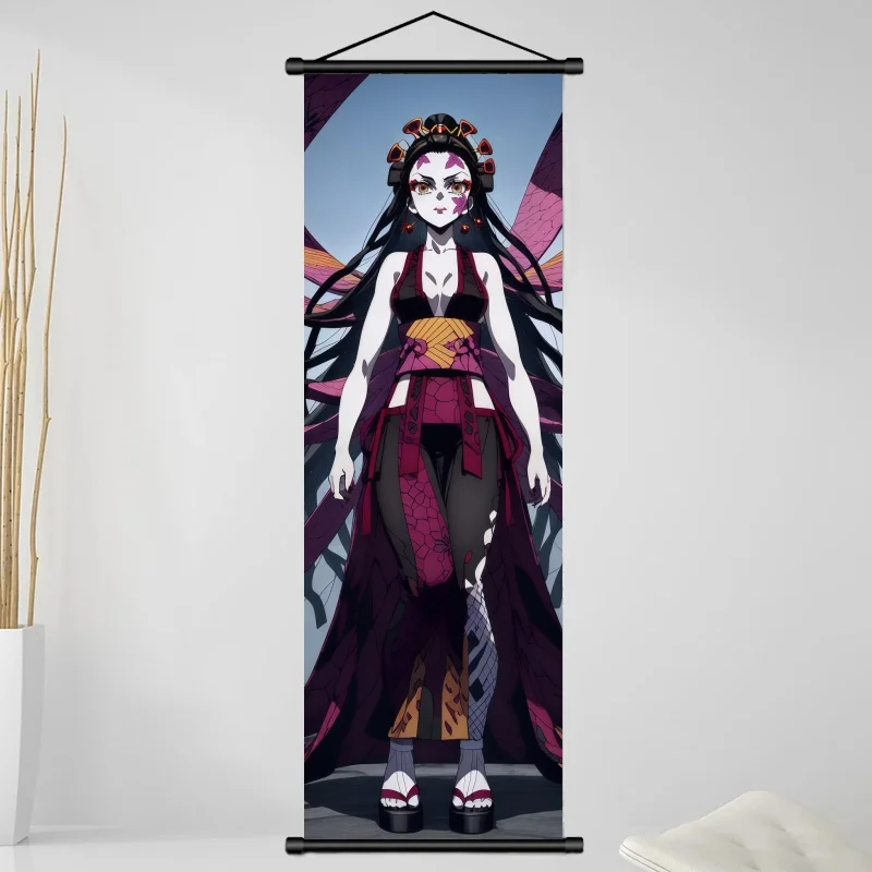 Demon Slayer Daki Hanging Scrolls Set - Anime Fabric Wall Art Posters for Bedroom Gaming Room Living Room Home Decor - view 3