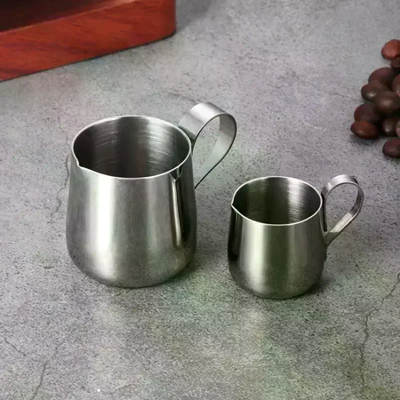 Steel Coffee Milk Frothing Pitcher Measuring Cup With Pouring Spout Espresso Creamer Latte Art Cup Coffeeware Stainless
