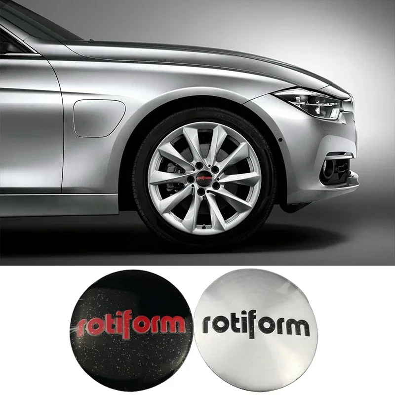 4PCS 56mm Rotiform Logo Alloy Car Wheel Hub Center Stickers for Mercedes Benz Toyota Lexus Peugeot Ford Volvo Audi VW