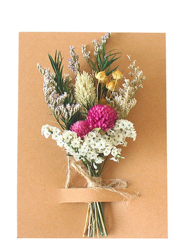 Mini bouquet de fleurs sèches naturelles, boutonnières de demoiselle d'honneur, décor de Noël et de mariage, matériaux floraux bricolage, jour de Léon, 1PC