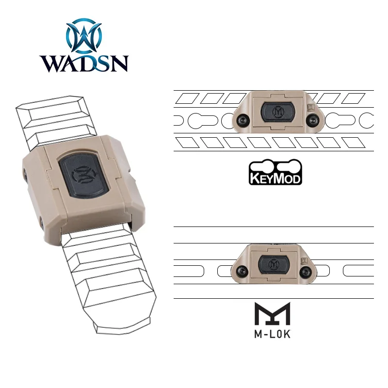 WADSN ModButton Lite Tactical Flashlight Mini Switch Mlok Keymod Pic Picatinny rail  M600 M300 PEQ DBAL 2.5mm 3.5mm Plug