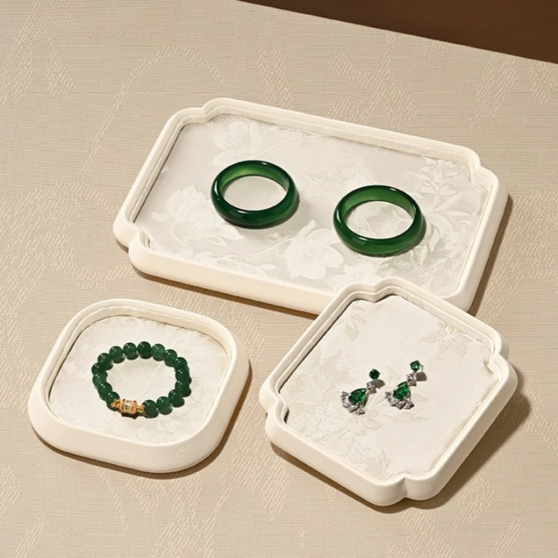 Chinese Style Jewelry Tray Bangles Necklace Storage Trays Jade Bracelet Organizer Display Plate Aesthetic Jewelry Showcase Props