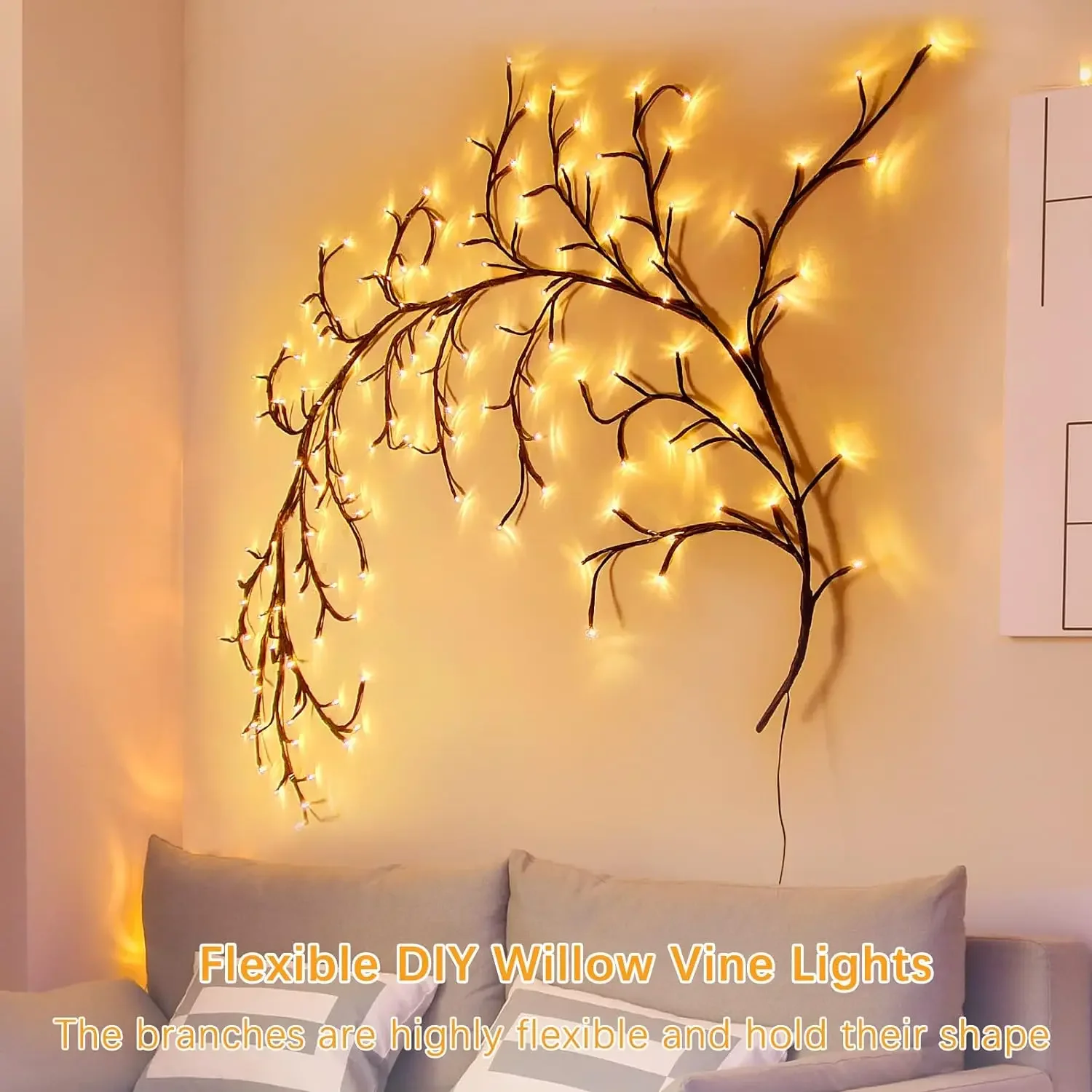 Imagem -04 - Led Willow Vine Branch Light Guirlanda para Decoração de Casa Decoração de Janela de Festa Decoração de Paredes do Quarto