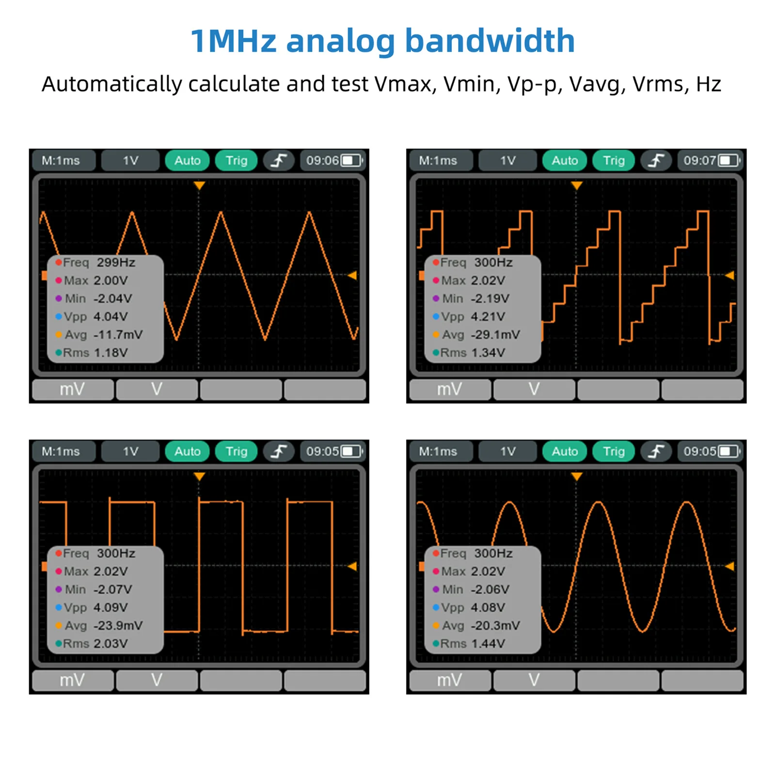 Multímetro de osciloscopio Digital HDS120 2 en 1, probador RMS de 20000 recuentos, rango automático de 5 MS/s, batería de litio de 2600mAh de 2,8 pulgadas