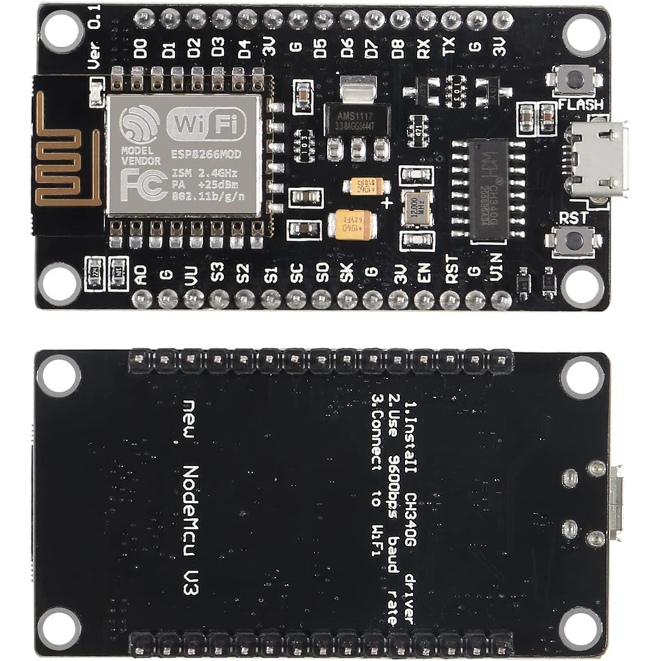 ESP8266 NodeMCU LUA CH340 ESP-12E WiFi Internet Development Board 4M Flash Serial Wireless Module for Arduino IDE/Micropython