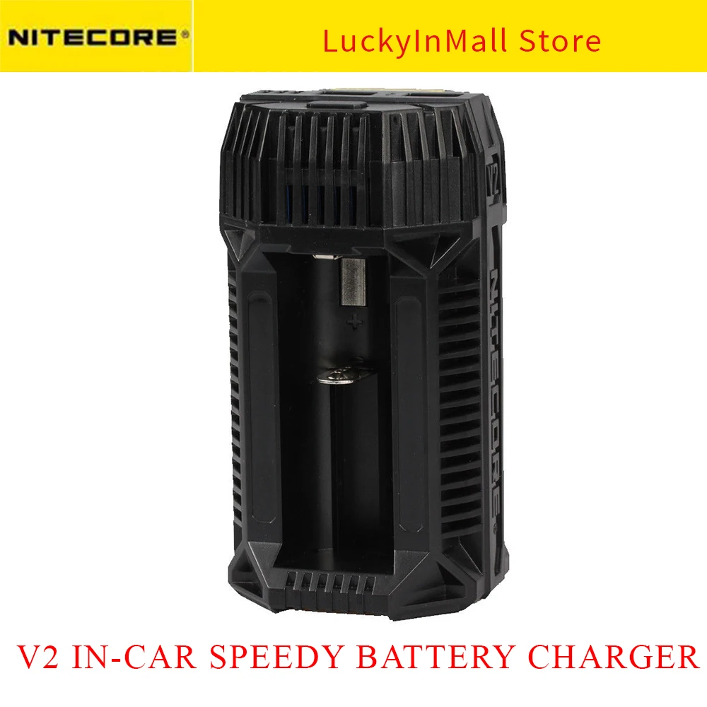 

NITECORE V2 Battery Charger DC 12V 42W Compatible with Li-ion/IMR 14500 16340(RCR123) 18650 26650 21700 Batteries Flashlights