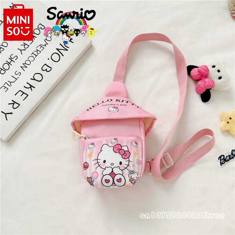 MINISO New Children's Waist Bag Fashionable and High Quality Women's Crossbody Bag Cartoon Versatile Portable Sports Storage Bag