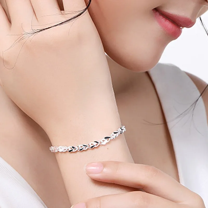 925 Sterling Silver Lucky Bracelets Fashion Multiple Styles Lucky Love Silver Bracelet for Women Wedding Party Jewelry Gifts