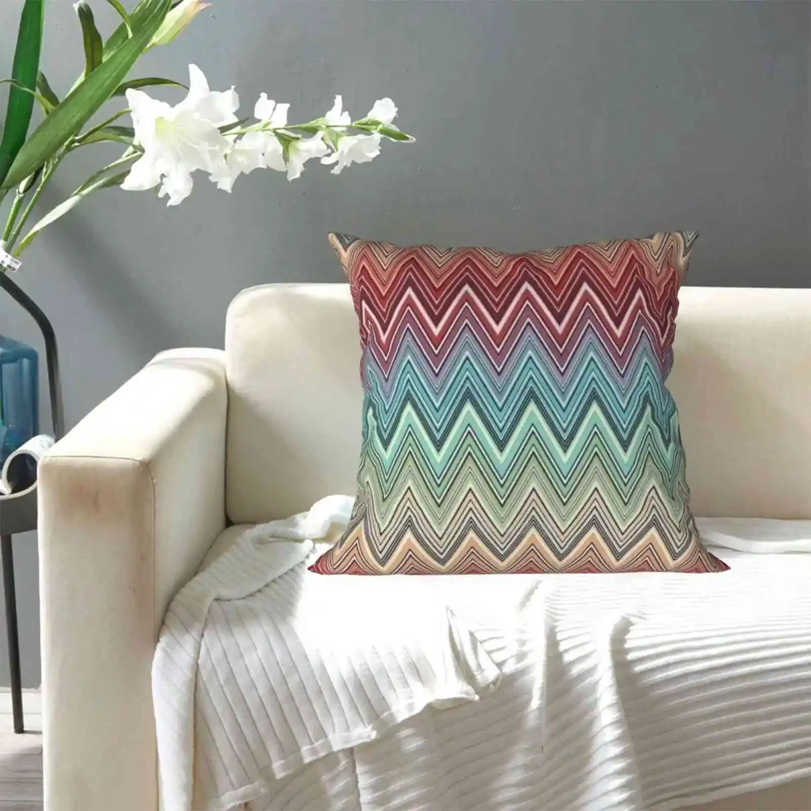 Home Pillow Cover Hug Pillowcase Geometric Fashion Home Pastel Contemporary Expensive Modern Boho Influencer Textile 45x45