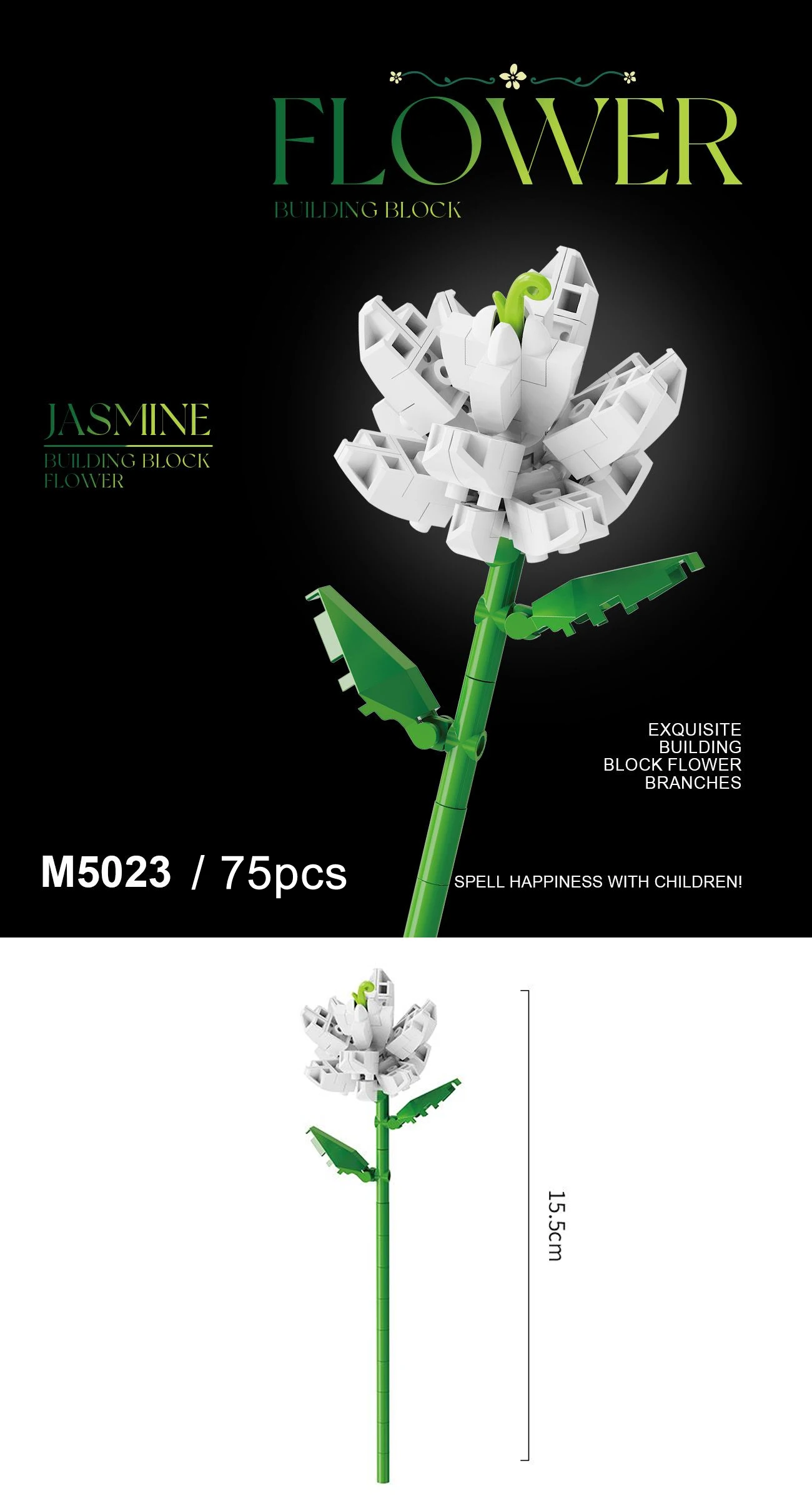 Baustein-Blumenset, DIY-Blumendekorations-Kit, geeignet für Tischdekoration und Raumaccessoires – eine perfekte Geschenkidee – Detail 14