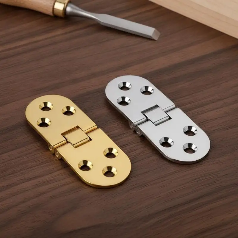 1pcs 180 Degree Foldable Flap Screw-On Hinges Folding Table Cabinet Door Rounded Corner Hinge