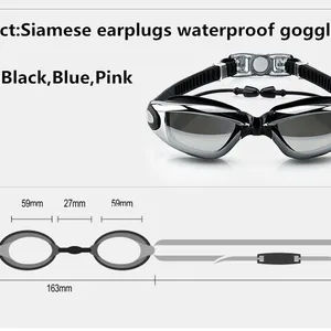 UV adult protection glasses, anti-black glasses for men and women, impermeable optical glasses for swimming with ear paddles 10 Main Sales Swimming Glasses - №3