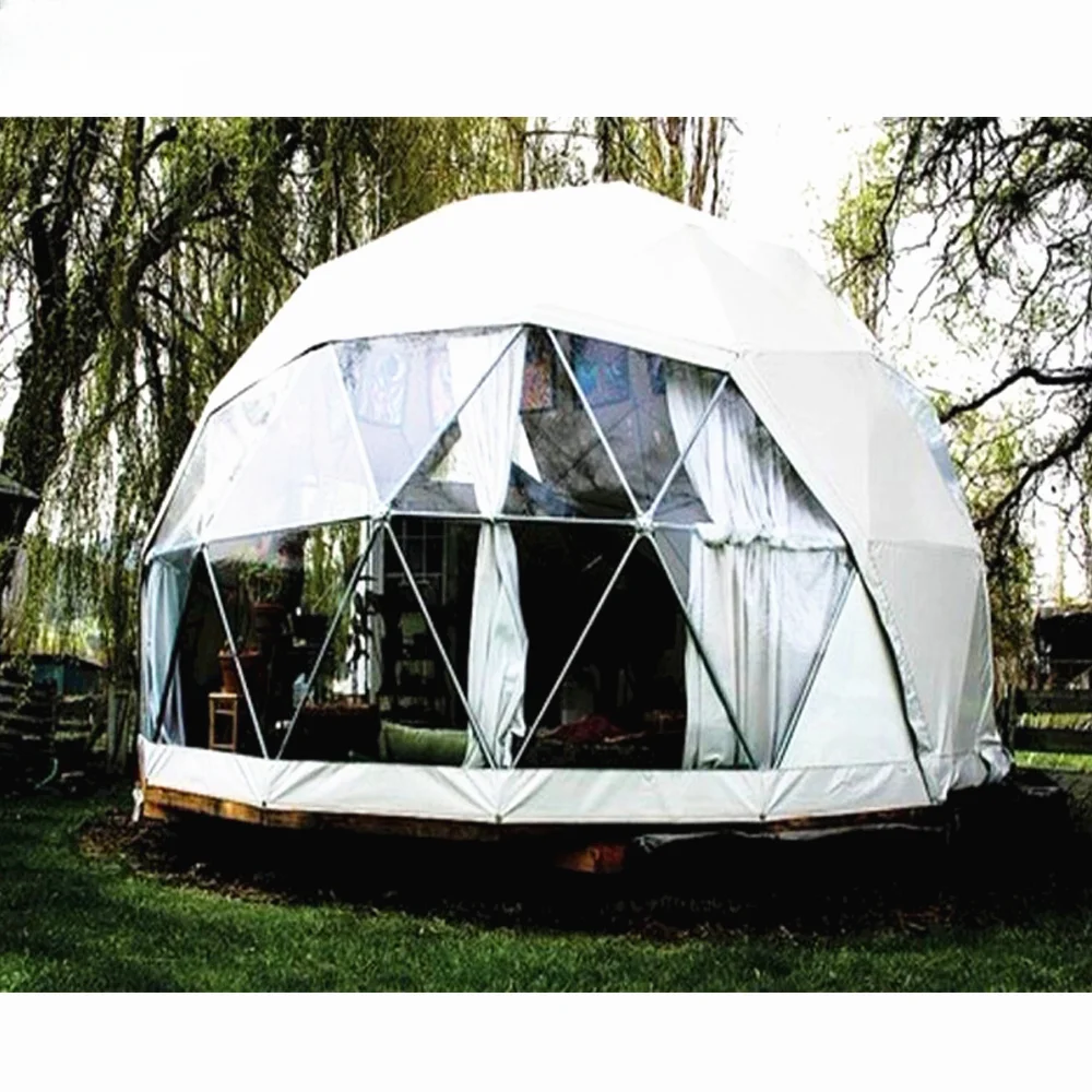 Transparent PVC Cover Steel tube Geodesic Dome House Tent for Outside Garden