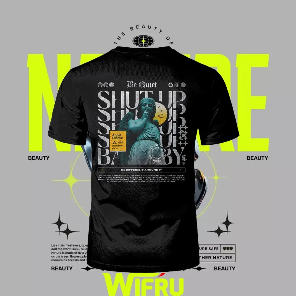 

Futuristic Sculpture And Angel Graphic T-shirts Men's Women's Loose HipHop Short-sleeved Tees Y2K Streetwear Art Personality Top