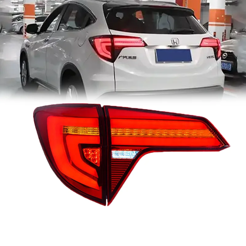 

For 14-19 HRV HR-V Vezel LED Tail Lights With Sequential Turn Signal Start Animation Brake Parking Lighthouse