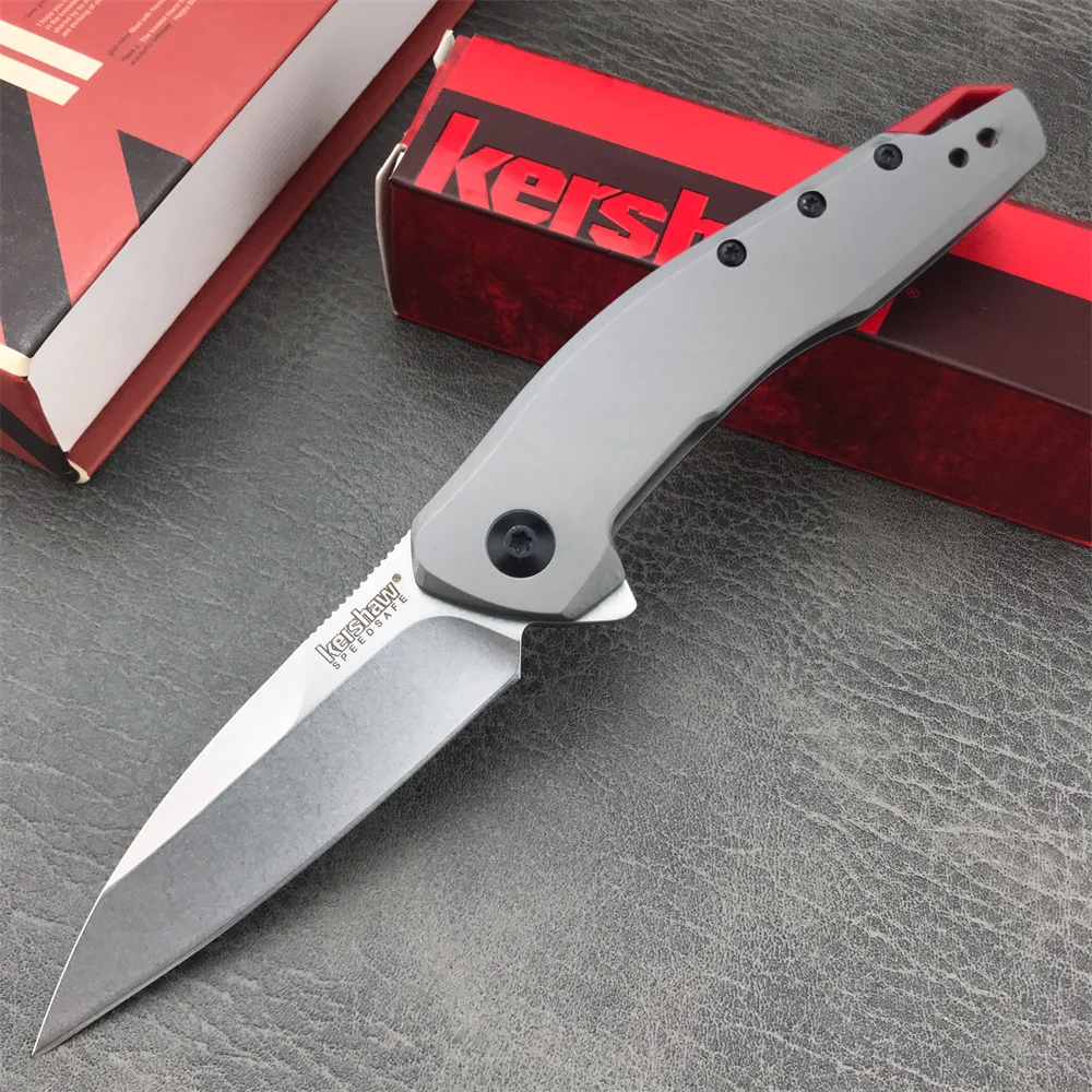 KS 1415 Pocket Folding Knife 8Cr13Mov Blade 420 Steel Handle Outdoor Tactical Knife Camping Survival Hunting Multi-function Tool