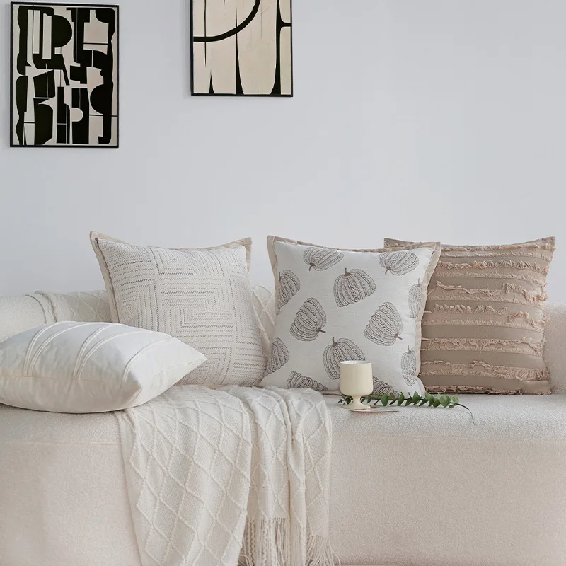 

Кремовая наволочка, чехол для французского дивана, уютная наволочка из синели для гостиной, элегантная декоративная наволочка для эркера