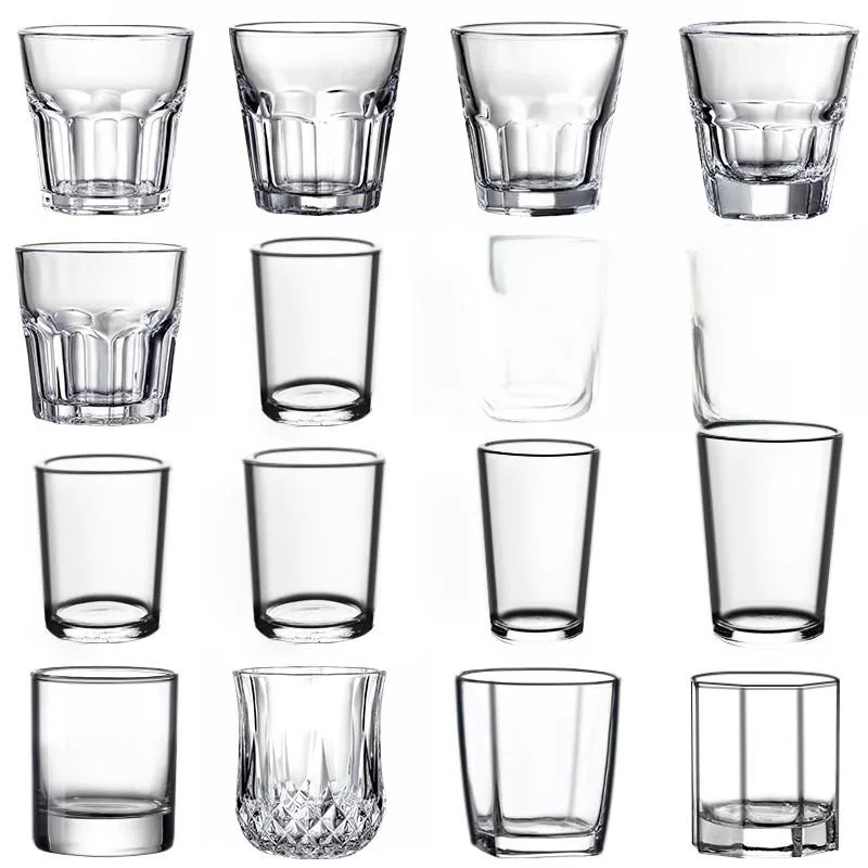 Liang Baijiu Glasbecher-Set für den Hausgebrauch Kleiner Bierbecher Ein-Liang-Bruchsicherer Gehärteter Glas-Wasserbecher Klar Einschichtig
