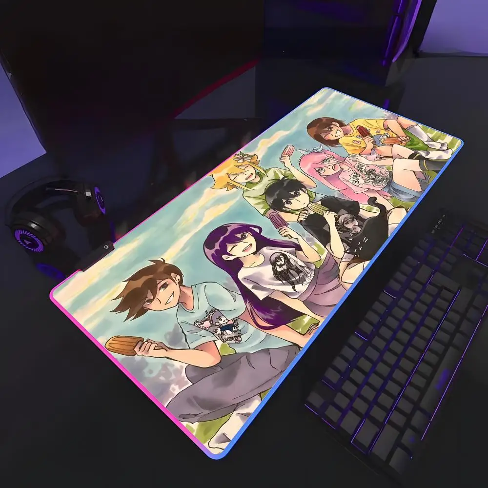 Omori Game Mouse Pad RGB Rubber Antislip Keyboard Pad 40x90cm Mousepad Gaming Accessories XXL Office Computer Mat