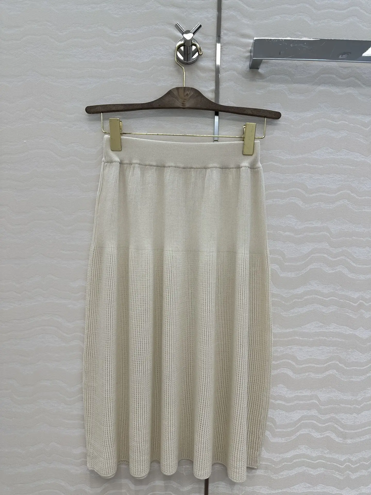 2026 Spring/Summer High end Solid Knitted Medium length Half Skirt