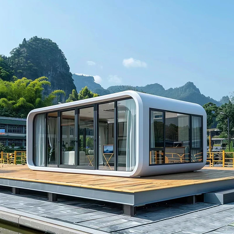 Wind Resistance Leak Proof Apple Capsule Luxury Shipping Container House Forest Hotel Beach Holiday Prefabricated Homes For Sale