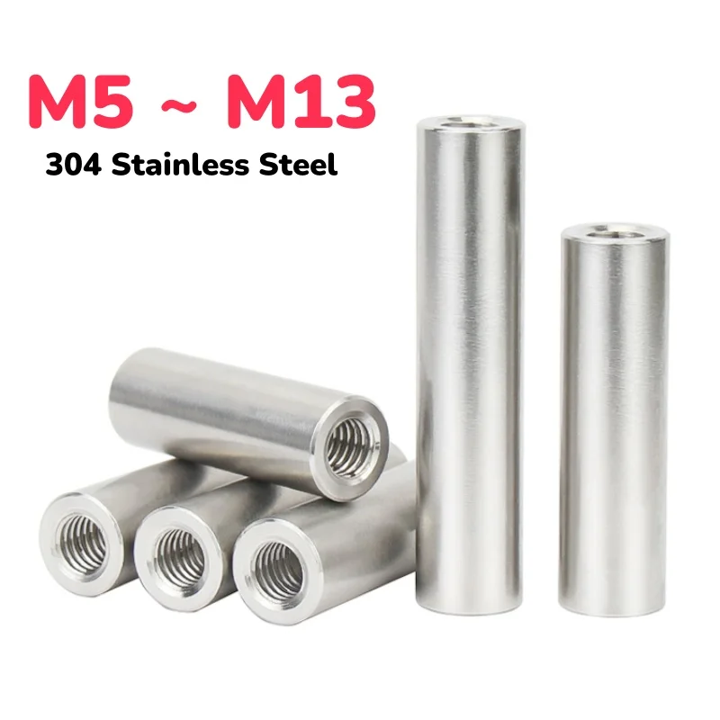 

M5 M6 M8 M10 M12 M13 Нержавеющая сталь 304, двойная головка, внутренняя резьба, соединительная гайка, шпилька